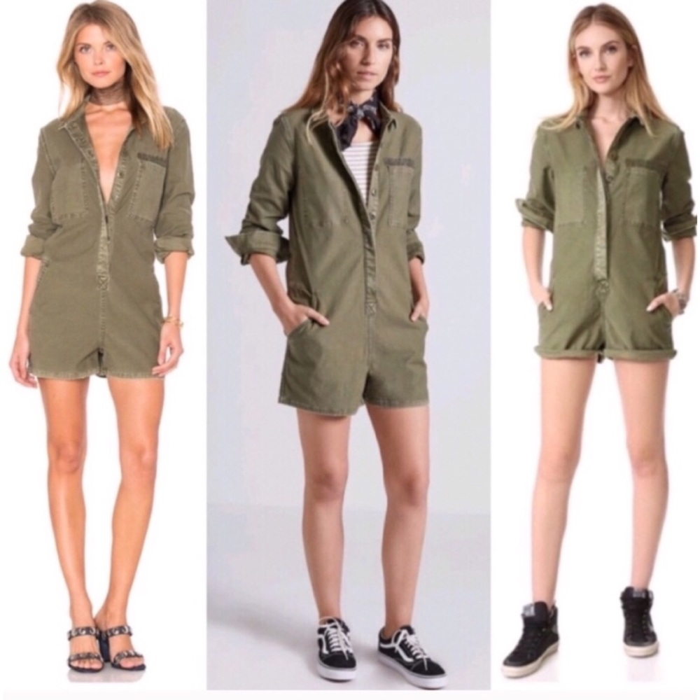 Current/Elliott Army Green Military Romper